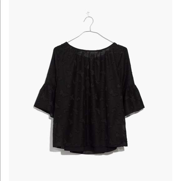 NWT Madewell Butterfly Jacquard Ruffle Top - Picture 4 of 9